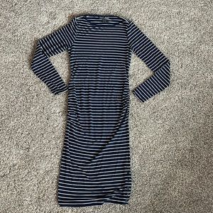 Navy Striped Maternity Dress (A Pea in the Pod)